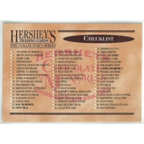 1995 - Hershey's Chocolate Base Card Set 100 Cards Dart Flipcards - Picture 13 of 13